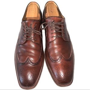 Johnston & Murphy Brown Wing Tip Dress Shoes